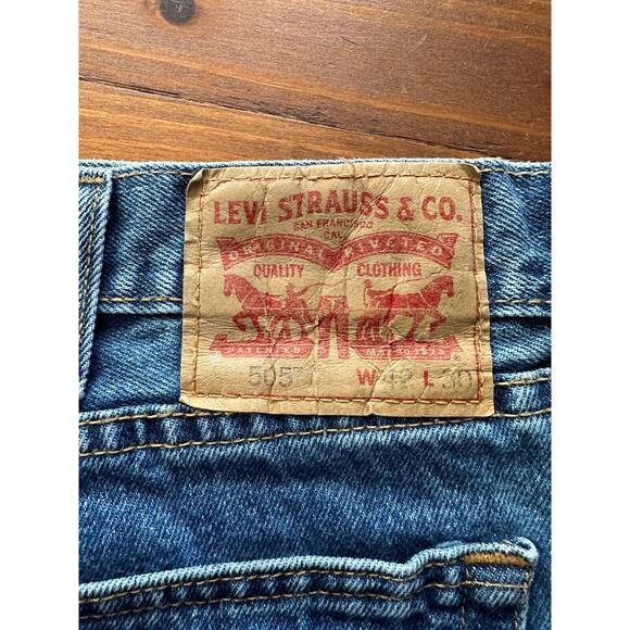 Levis 505 Regular Fit Blue Jeans 40x32 Clean Normcorp Western - Picture 4 of 9